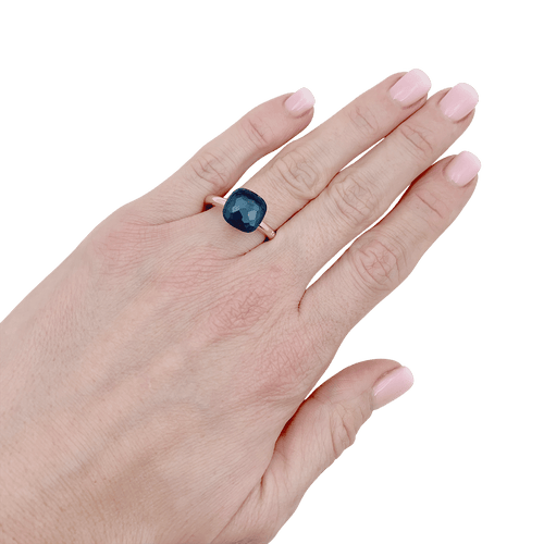 53 Bague Pomellato, "Nudo Classic", or blanc, or rose, topaze blue London. 58 Facettes 34222