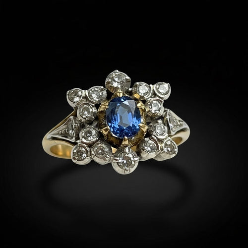 Bague Bague étoile avec saphir et diamants 58 Facettes