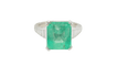 Bague 54 Bague en or blanc, Emeraude 7cts de Colombie et diamants 58 Facettes 32632