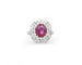 Bague Bague en or blanc avec rubis birman de 2,34 ct 58 Facettes