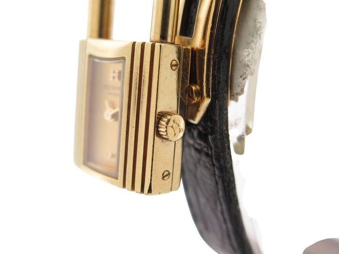 Montre montre vintage HERMES Kelly Mini Cadenas 20 mm plaque or quartz dame 58 Facettes 268902