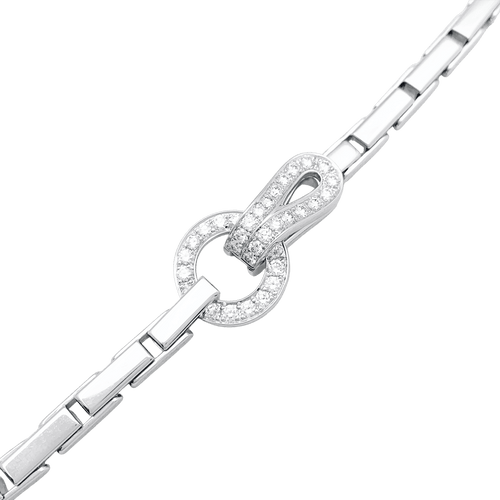 Collier Collier Cartier "Agrafe" en or blanc et diamants. 58 Facettes 34276