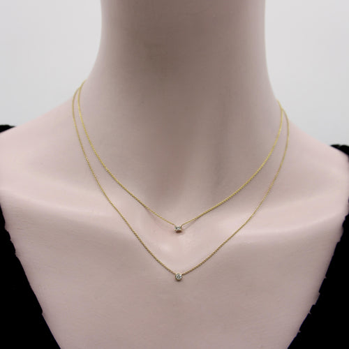 Collier Collier en or 14 carats avec diamant taille émeraude 58 Facettes A2004E