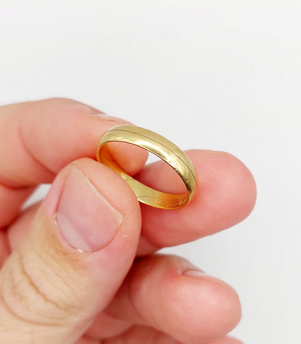 Bague 55.5 RARE Alliance jumelées victorienne or jaune 18k (circa 1872) antique 58 Facettes A06007