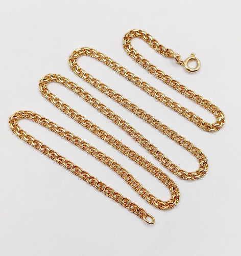 Collier Chaîne vintage or jaune mailles entremêlées 46 cm 58 Facettes A05408