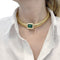 Collier Collier tubogas vintage, or jaune, émeraude, diamants. 58 Facettes 33792