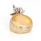Bague Bague papillon vintage en or jaune 14 carats avec diamant et pierre précieuse de 6,5 mm 58 Facettes G13169