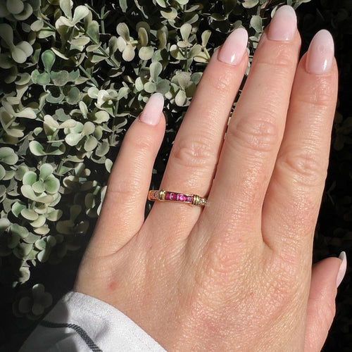 Bague 53 Cartier - Bague Alliance Contessa Vintage en Or Jaune et Blanc, Diamants, Rubis 58 Facettes 350
