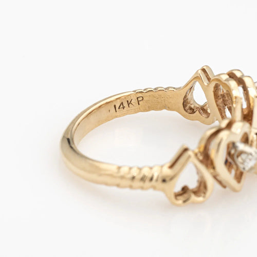 Bague 53 Bague Coeur Diamant Vintage Or Jaune 58 Facettes 15433