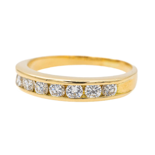 Bague 53 Bague Demi alliance Or jaune Diamant 58 Facettes 3000037CN