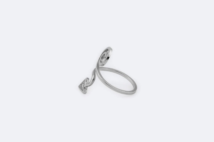 Bague Oro Bianco / 13 Bague en or blanc avec diamants 58 Facettes anl178