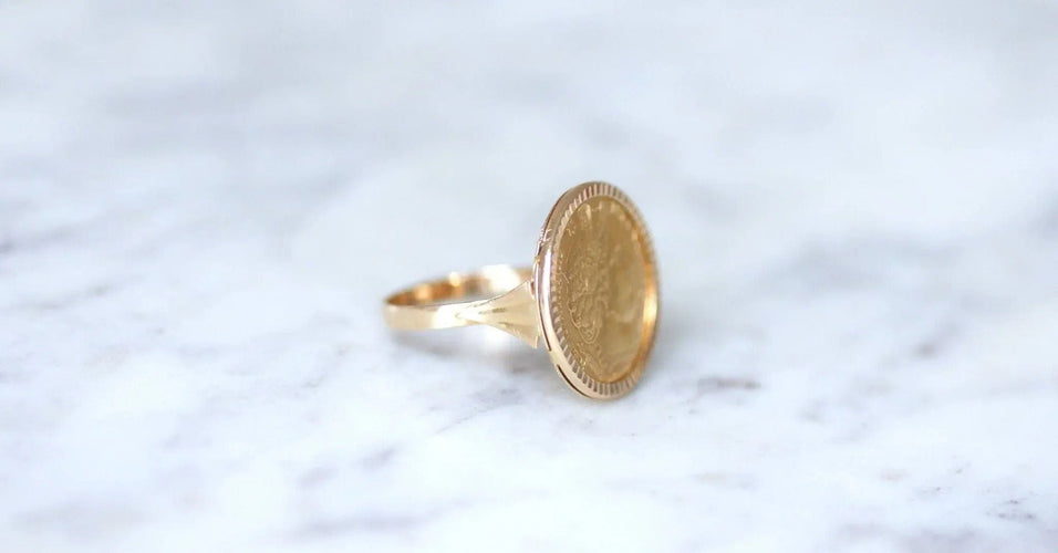 Bague 55 Bague pièce 10 Francs Cérès en or 58 Facettes