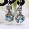Boucles d'oreilles Boucles d'oreilles dormeuses aigues-marines et diamants 58 Facettes 24-193