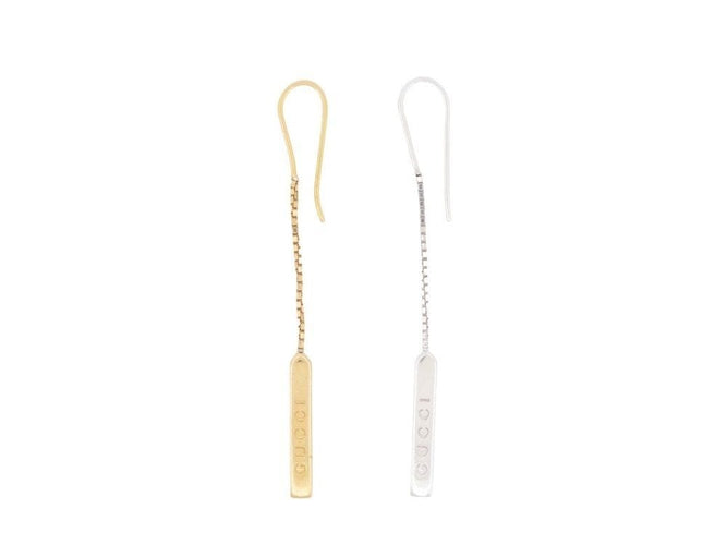 Boucles d'oreilles boucles d'oreilles GUCCI es logo bar or jaune blanc 58 Facettes 258989
