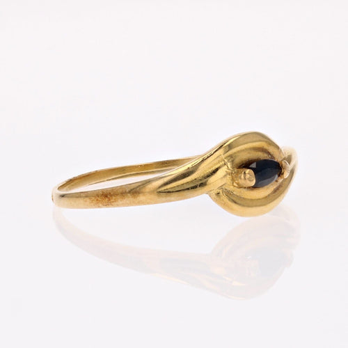 Bague 54 Bague or jaune saphir décor vague 58 Facettes 21-675E