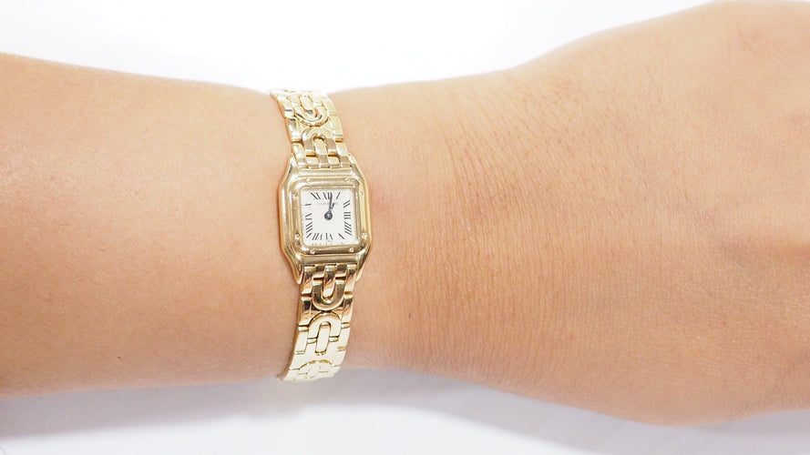 Montre Montre Mini Panthère de Cartier en or jaune 58 Facettes 32737