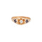Bague en diamant victorienne des années 1880 avec trèfle à quatre feuilles en émail or rose 14 carats Taille 7 Antique