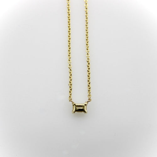 Collier Collier en or 14 carats avec diamant taille émeraude 58 Facettes A2004E