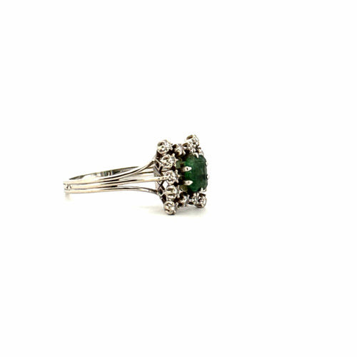 Bague 58 Bague Pompadour Or Blanc 18k, Platine, Diamants et Émeraude 58 Facettes 30-GS34604