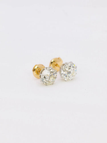 Boucles d'oreilles Boucles d'oreilles puces diamants taille ancienne 3.37 ct 58 Facettes 391.5