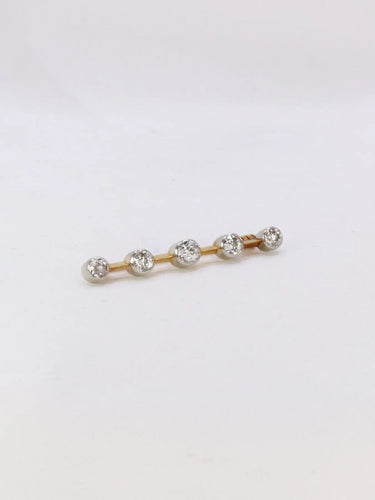 Broche Broche barrette Art-Déco or platine diamants taille ancienne 58 Facettes J298