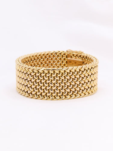 Bracelet souple maille milanaise or jaune 2,3 cm
