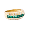 Bague 56 Bague vintage or jaune, diamants, émeraudes. 58 Facettes 34158