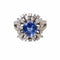 Bague Bague en or blanc, saphir naturel et diamants. 58 Facettes