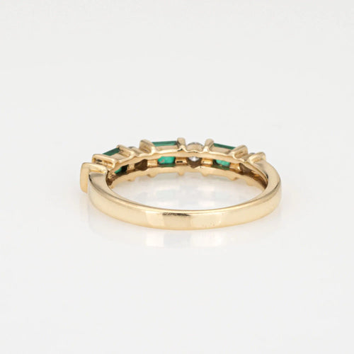 Bague 53 Demi-anneau en diamant et émeraude 58 Facettes G13570