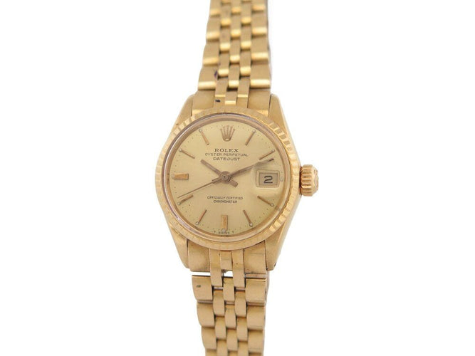 Montre vintage montre ROLEX oyster perpetual lady date or 24 mm auto 58 Facettes 264690