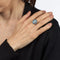 Bague Bague de fiançailles en platine avec saphir aigue-marine de 5,25 ct et diamants, 6 bijoux 58 Facettes G13367
