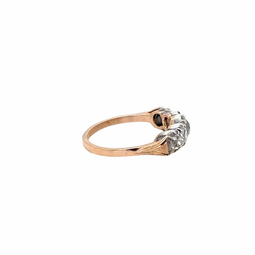 Bague 55 Bague victorienne en or et argent avec diamant de 1,50 carat 58 Facettes