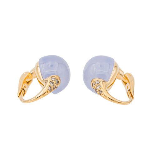 Boucles d'oreilles Pomellato Boucles d'oreilles Luna Or jaune Calcédoine 58 Facettes 3230372CN