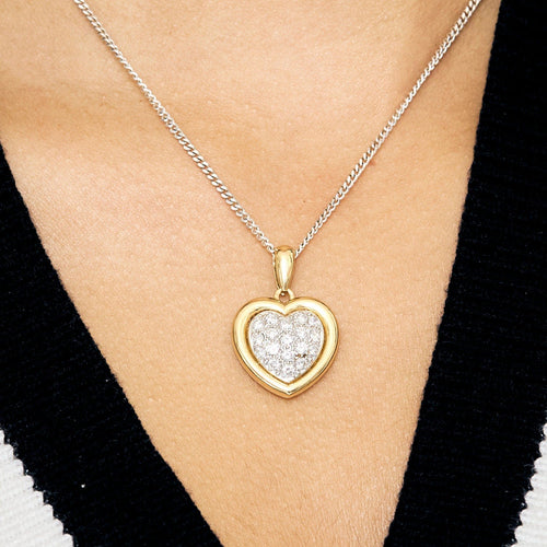 Pendentif Pendentif or jaune et gris, diamants 58 Facettes ROM1186