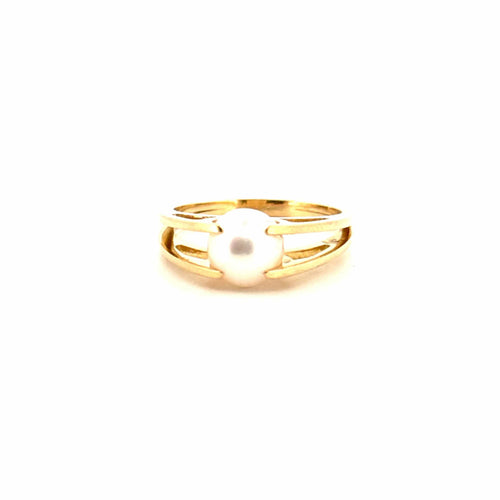 Bague 54 Solitaire Or jaune perle de culture 58 Facettes 75-GS38494-3