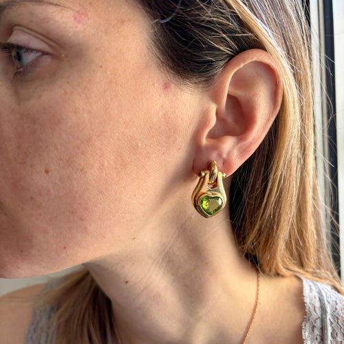 Boucles d'oreilles Boucles d'oreilles Bulgari en or jaune 18 carats avec péridot et rubis 58 Facettes