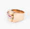 Bague 51 Bague tank en or rose,diamant et rubis  de synthèses 58 Facettes