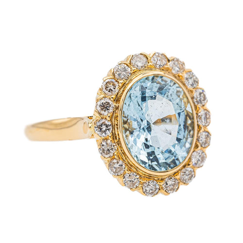 Bague 55 Bague Pompadour Or rose Aigue Marine 58 Facettes 3357371CN