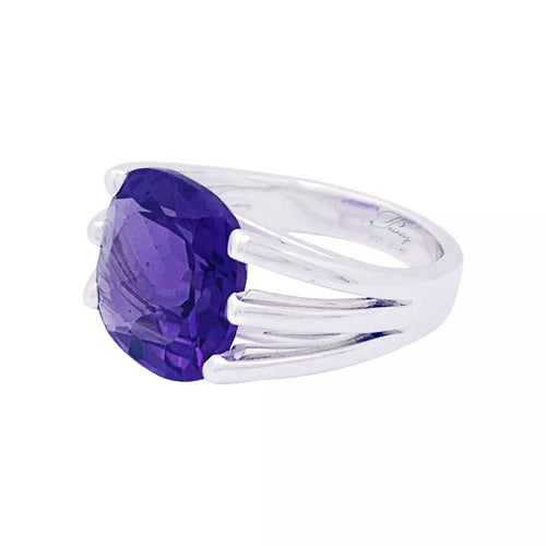 Bague 52 Bague Poiray "Fil" or blanc, améthyste. 58 Facettes 33622