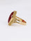 Bague vintage or jaune torsadé rubis