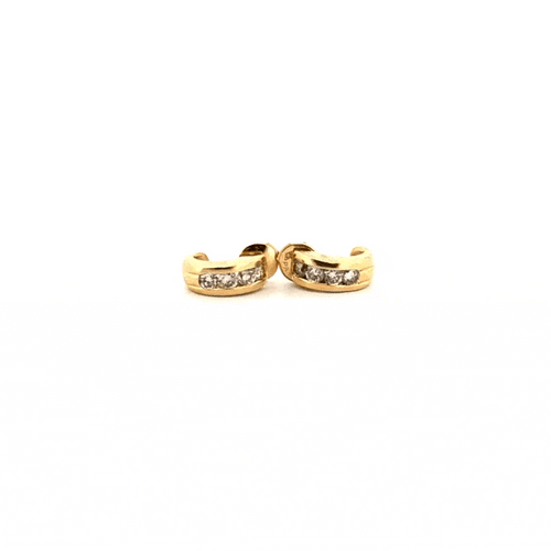 Boucles d'oreilles Demi-Créoles Or Jaune 18k & Diamants 58 Facettes D4BO-GS28791