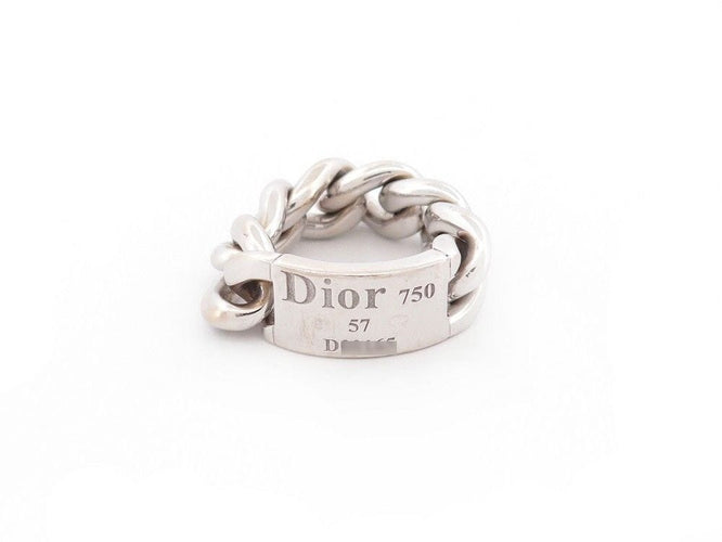 Bague 55 bague CHRISTIAN DIOR gourmette or blanc 58 Facettes 259930