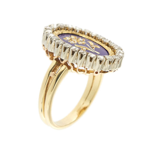 Bague Bague émaillée avec diamants 58 Facettes 35605