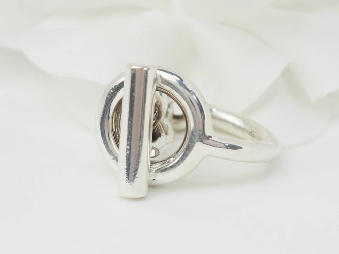 Bague 54 Bague Hermès croisette GM en argent 58 Facettes 33114