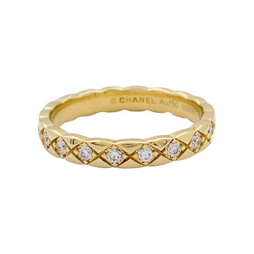 Bague 54 Bague alliance Chanel, "Coco Crush", or jaune, diamants. 58 Facettes 33650