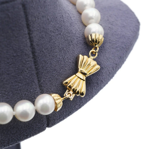 Collier Collier de perles japonaises avec fermoir en or jaune 58 Facettes