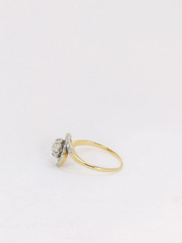 Bague 54 Bague tourbillon en or et diamant taille ancienne 58 Facettes J154