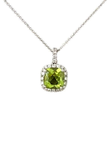 Collier Collier or blanc 18k & péridot 58 Facettes
