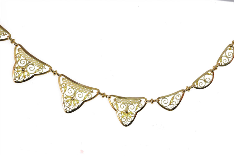 Collier Une cascade de nœuds : collier victorien en or et perles 58 Facettes 24086-0039