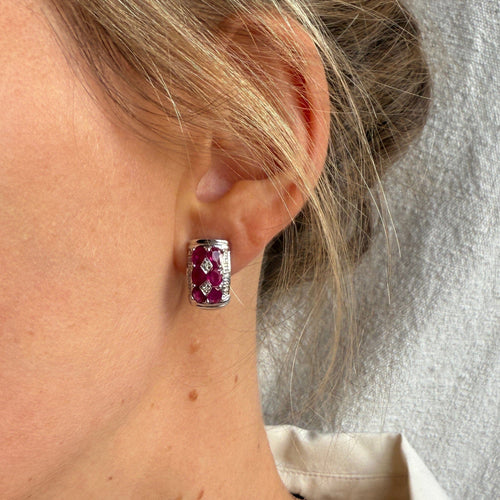 Boucles d'oreilles Boucles d'oreilles n°100｜Rubis et diamants 58 Facettes